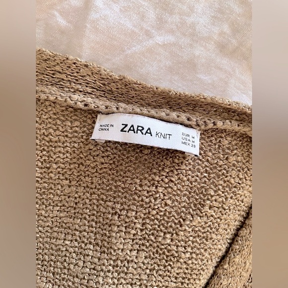 Zara Gold Knit Cardigan Medium - Picture 6 of 7
